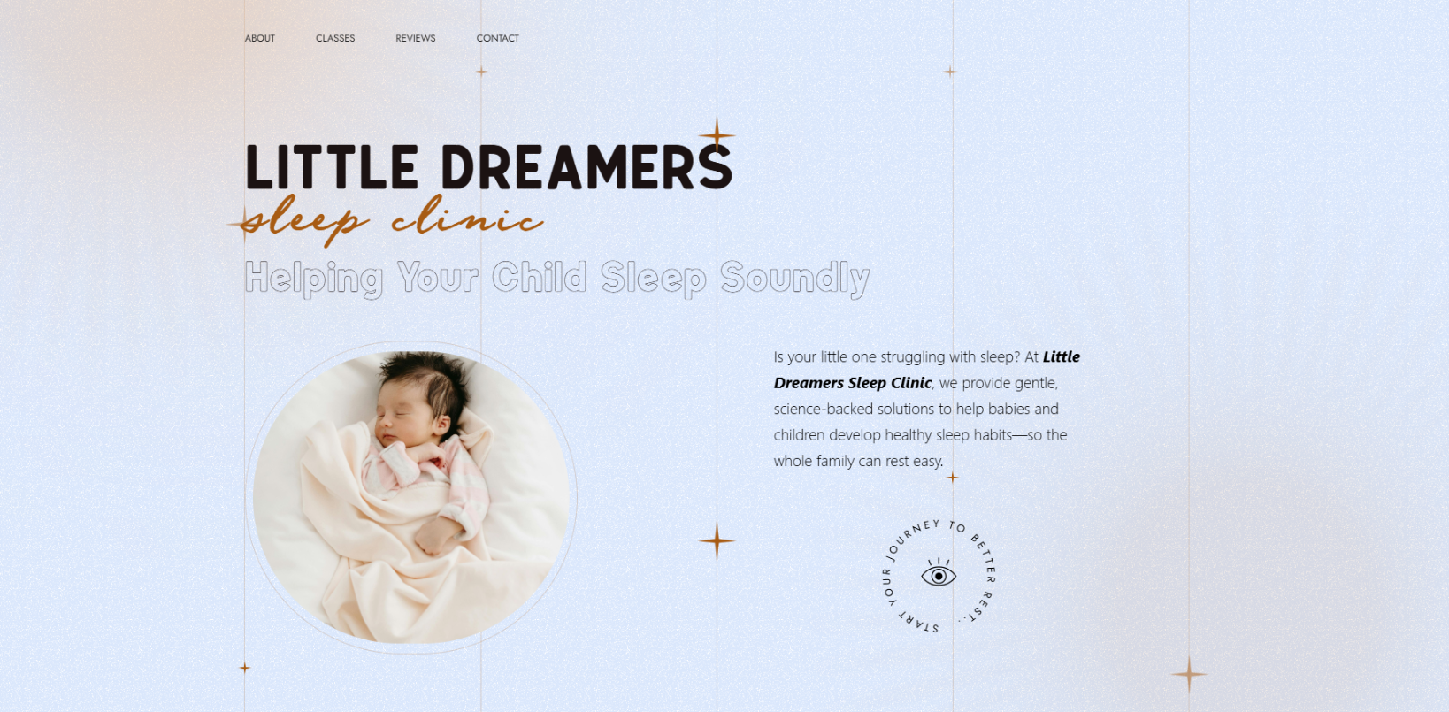 Screenshot of Little Dreamers website homepage
