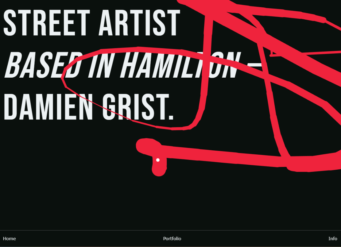 Screenshot of the Street Artist website homepage